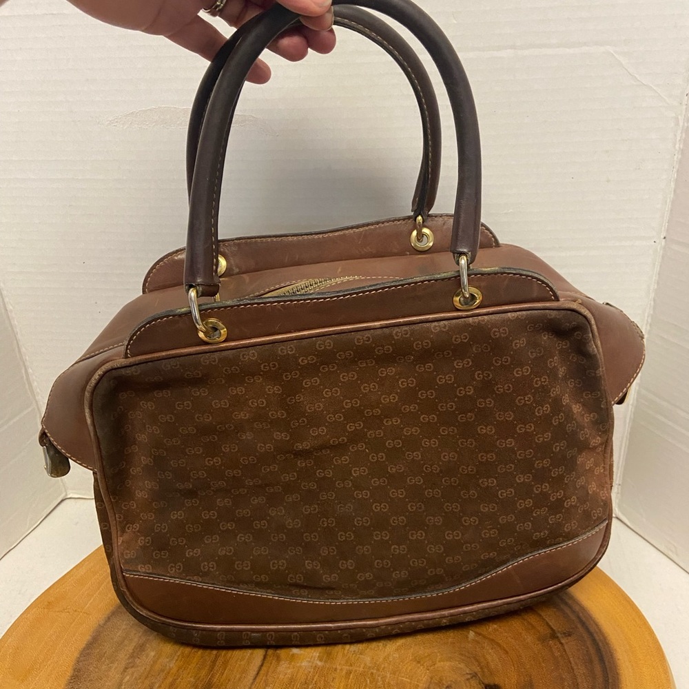 Vintage Gucci Micro Guccisma Leather Tote Bag